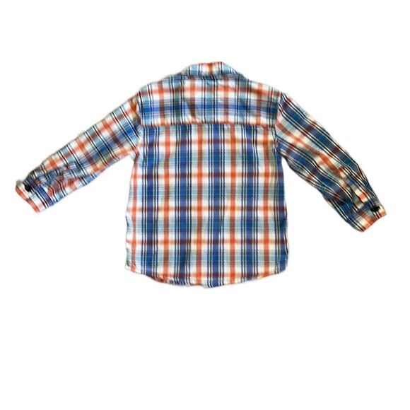 Lee Baby Boy 18 Months Orange Blue White Plaid LS Button Down Shirt - Picture 7 of 14